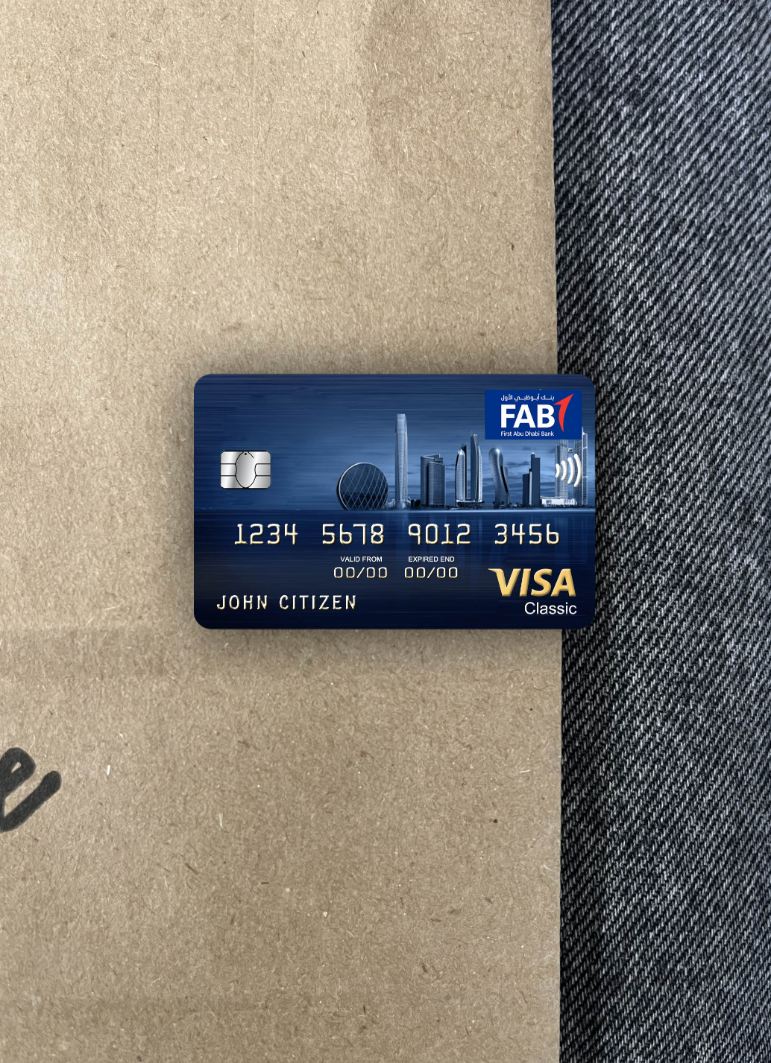 Download UAE First Abu Dhabi bank visa classic photolook front Photoshop template